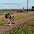 Rendez-vous tussen ligfiets en de trein uit Bunde