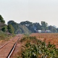 De trein uit Stadskanaal in aantocht