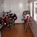 Ligfiets in de Bagagewagen 39 van de Borkumer Kleinbahn
