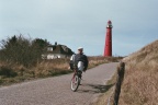 Ligfiets en vuurtoren op Schiermonnikoog