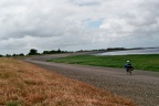 Met de ligfiets op de Waddendijk van Wieringen