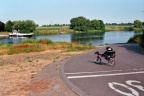 Met de ligfiets bij het veer Steyl - Baarlo