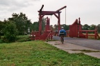 Met de ligfiets bij de brug van Oudeschans